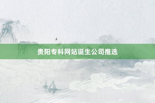 贵阳专科网站诞生公司推选